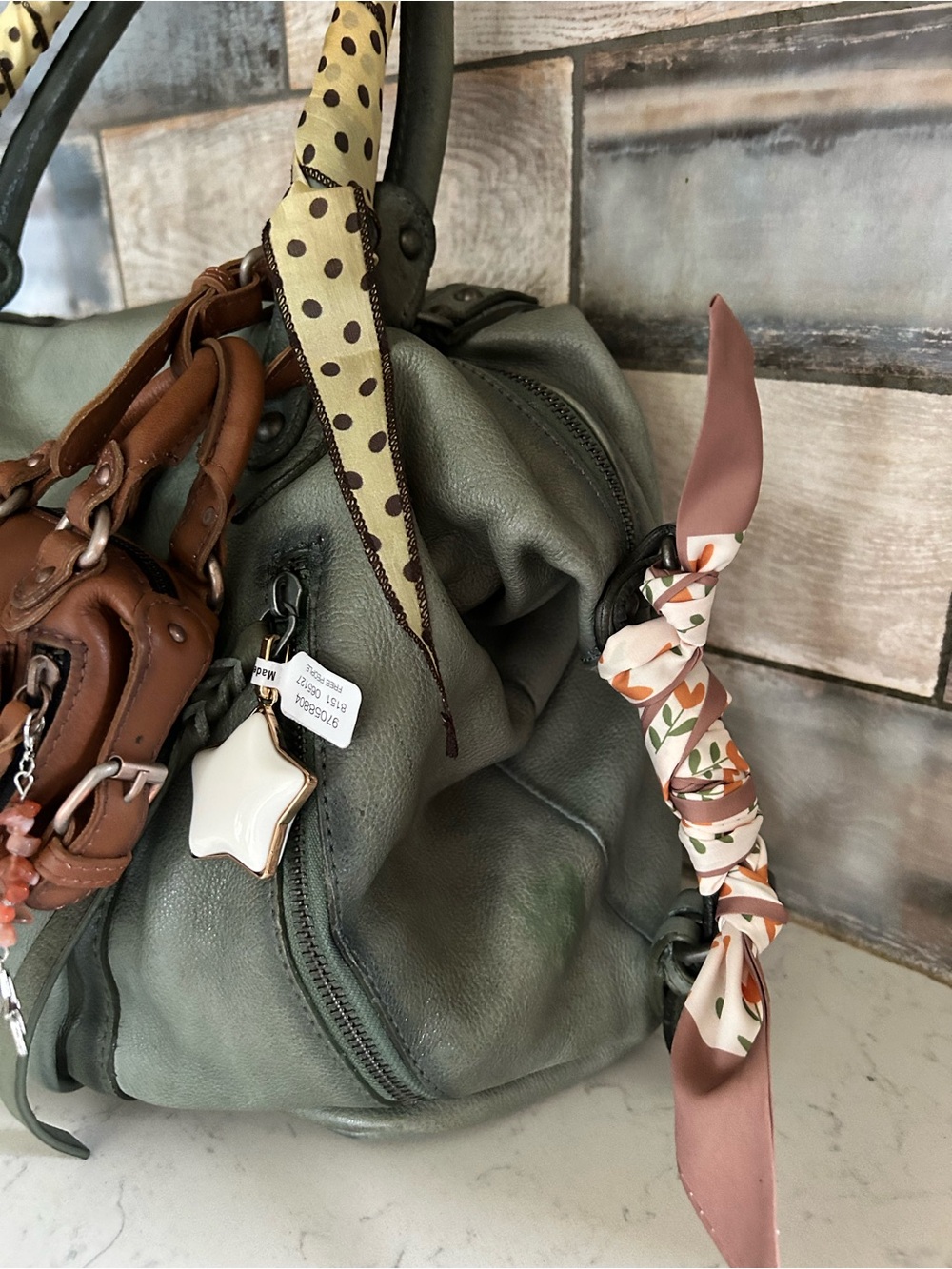 We The Free Emerson Tote-Secret Sage-Micro Emerson, Scarves, All Charms Included - Picture 13 of 16